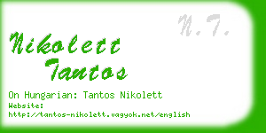 nikolett tantos business card